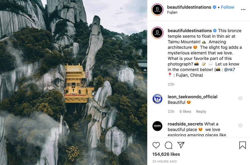 Follow Beautiful Destinations on Instagram