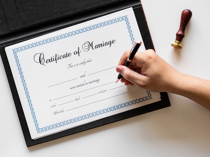 Marriage certificate