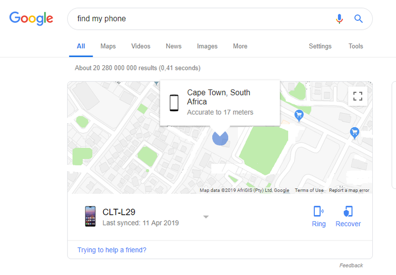 You can track your phone through Google Search