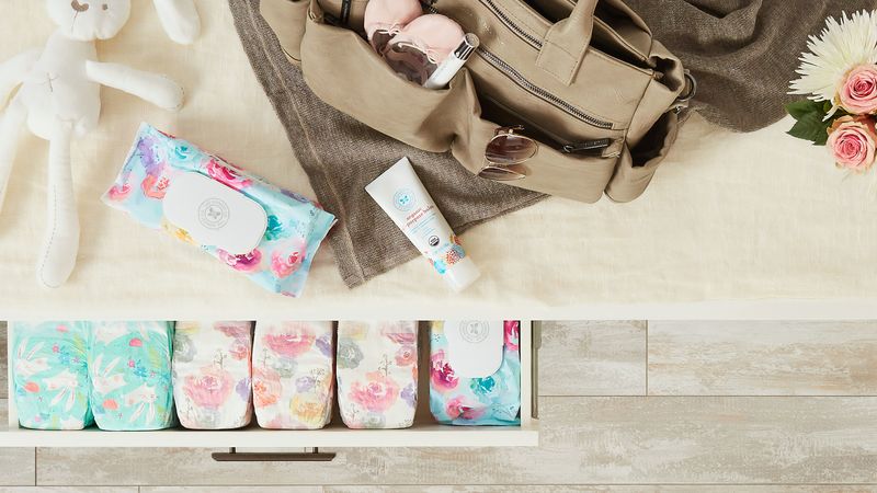 A baby bag should include nappies and baby cream